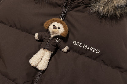 13DE MARZO Doozoo Short Down Jacket Brown