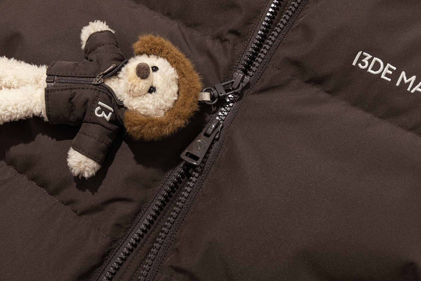 13DE MARZO Doozoo Short Down Jacket Brown