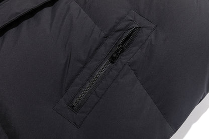 13DE MARZO Bear Hooded Long Down Coat Black