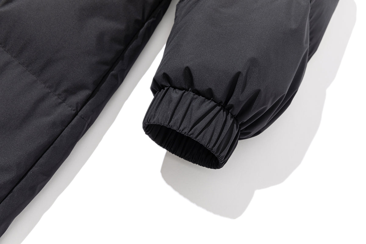 13DE MARZO Bear Hooded Long Down Coat Black