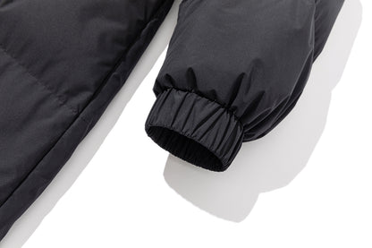 13DE MARZO Bear Hooded Long Down Coat Black