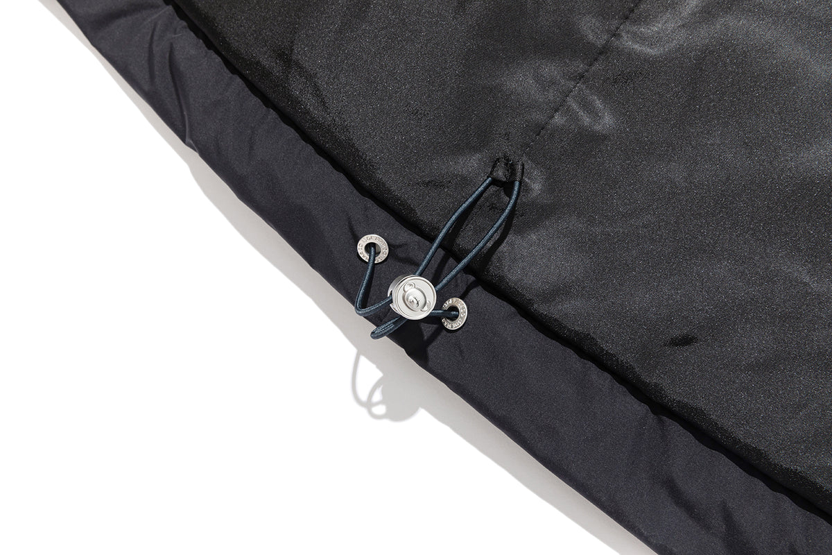 13DE MARZO Bear Hooded Long Down Coat Black