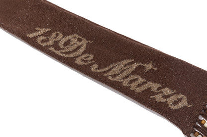 13DE MARZO Doozoo Bow Tassel Beaded Scarf Brown