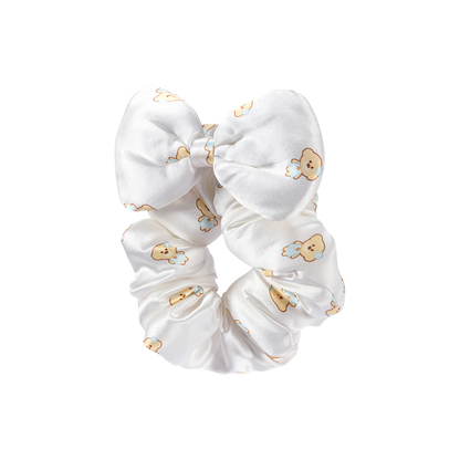13DE MARZO All-over Bear Print Bow Hair Tie