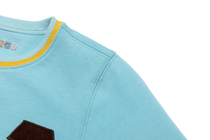 13DE MARZO BabyBear Town Illustration T-shirt Blue - 13DE MARZO