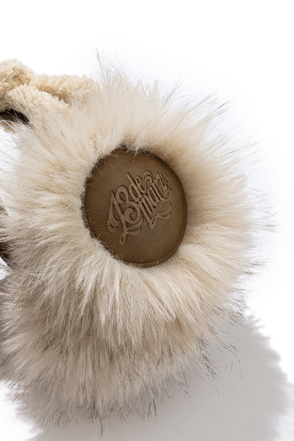 13DE MARZO Faux Leather Plush Ear Warmer Khaki