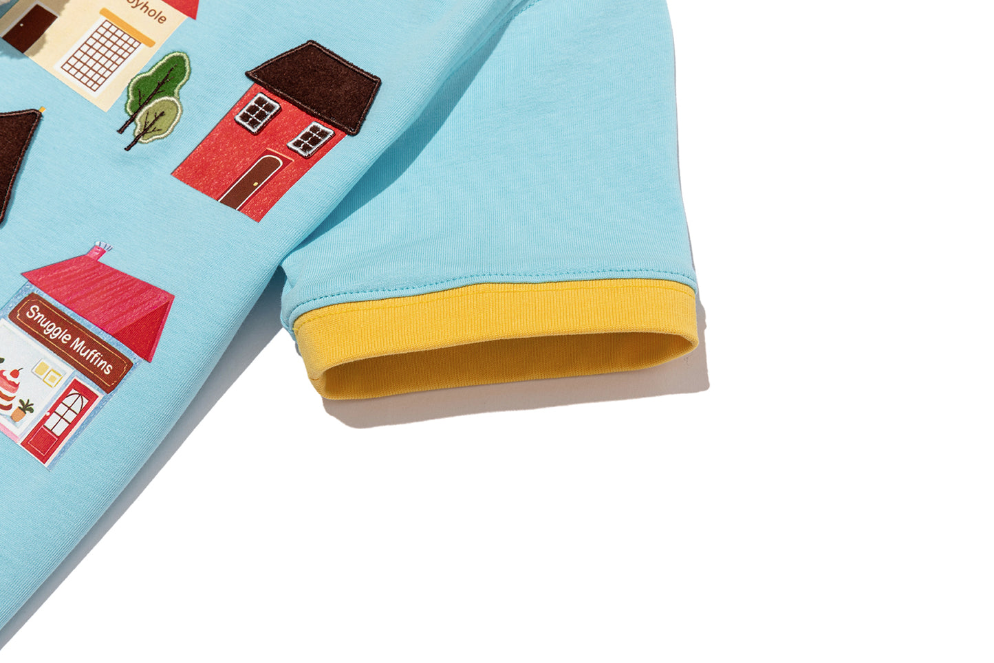13DE MARZO BabyBear Town Illustration T-shirt Blue - 13DE MARZO