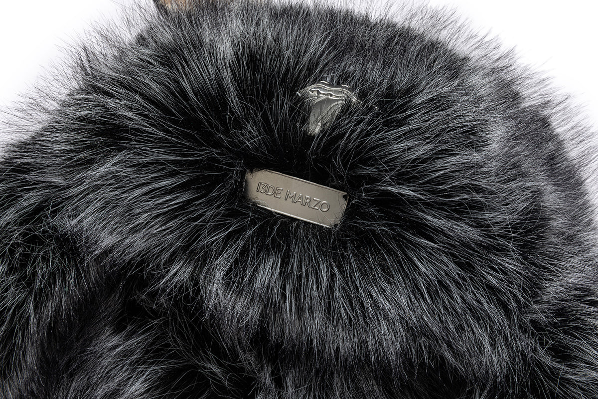 13DE MARZO Rolling Stones Plush Earflap Hat Black