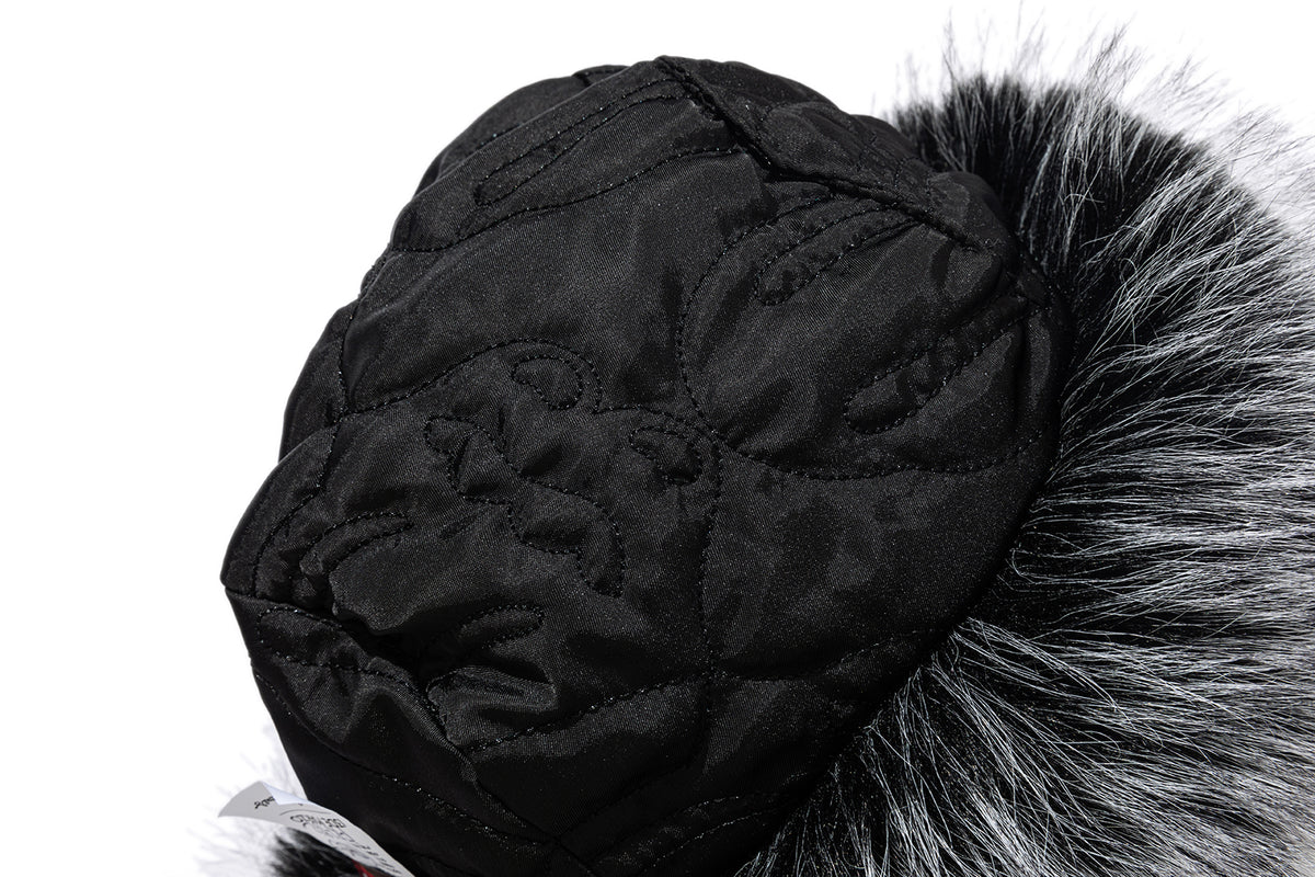 13DE MARZO Rolling Stones Plush Earflap Hat Black