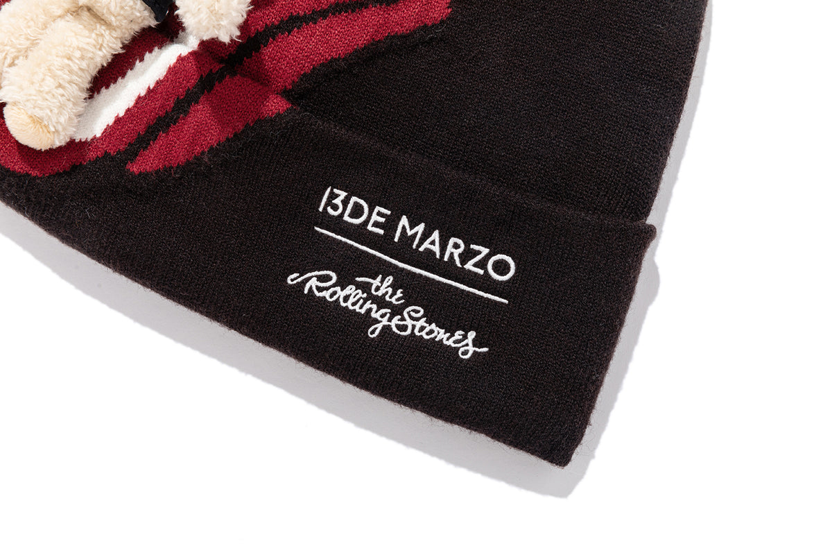 13DE MARZO Rolling Stones Tongue Bear Beanie Black