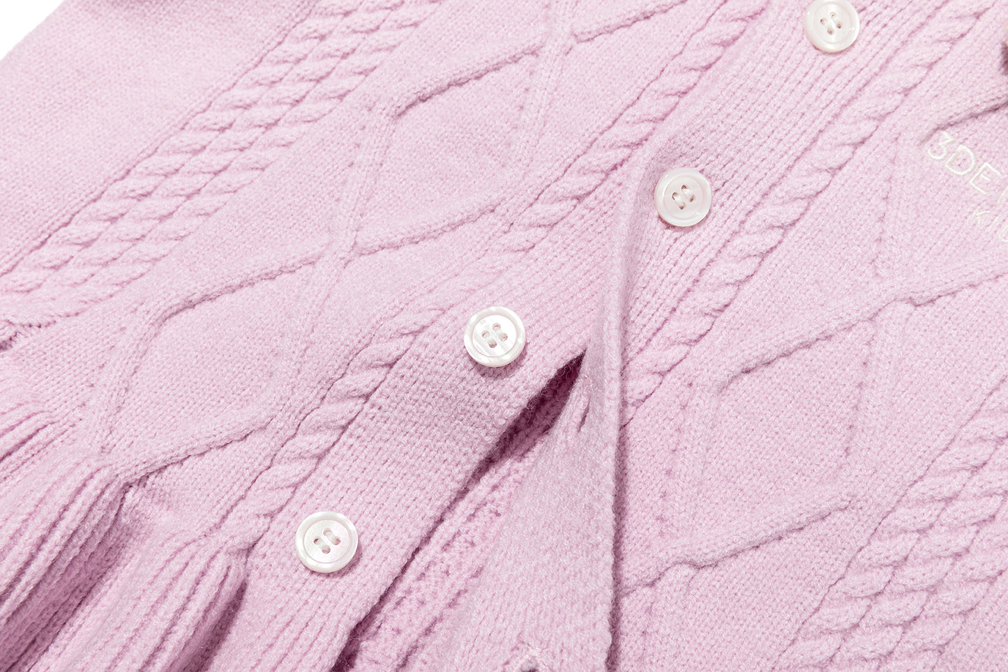13DE MARZO BabyBear Flounce Knit Cardigan Pink