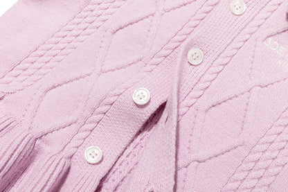 13DE MARZO BabyBear Flounce Knit Cardigan Pink