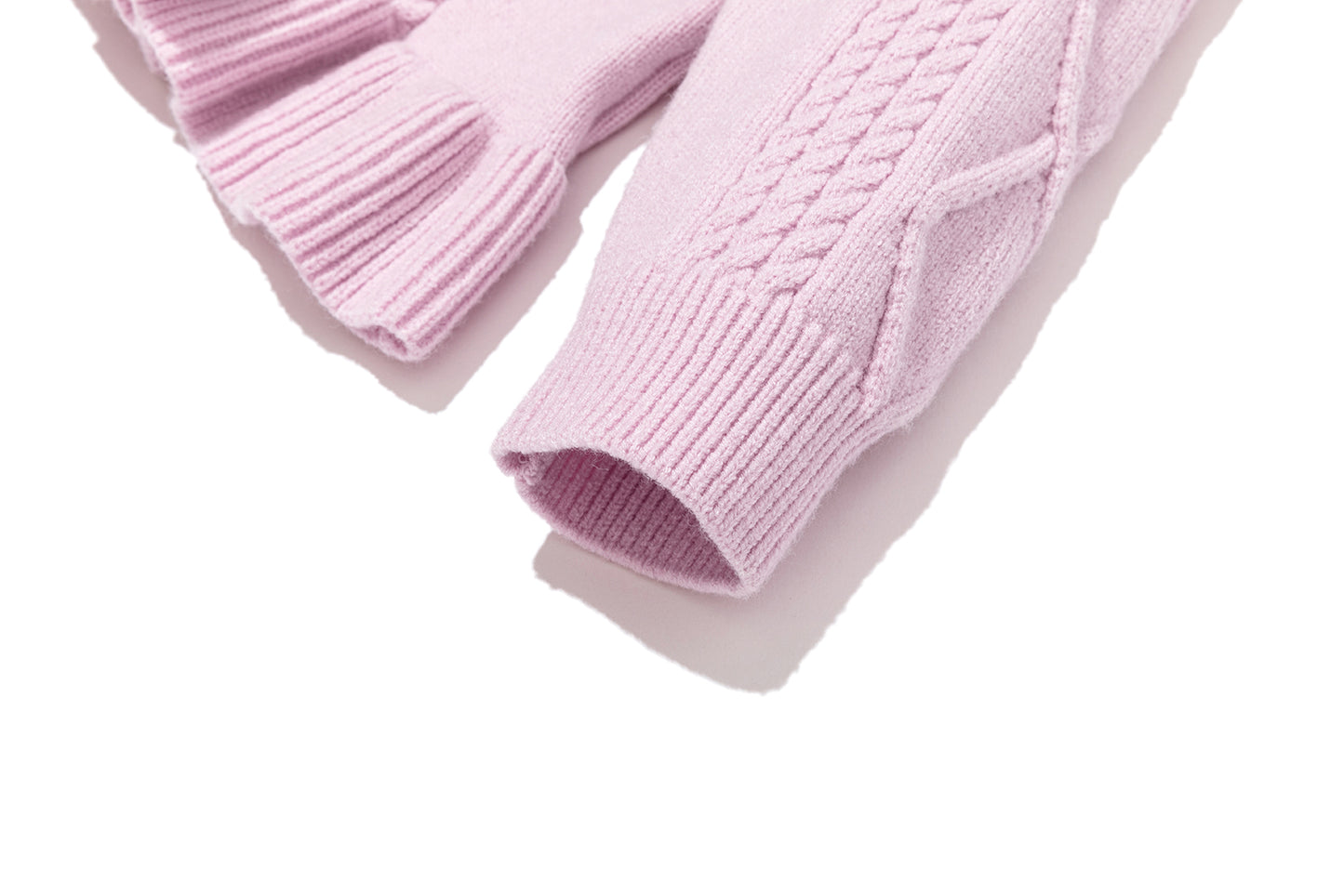 13DE MARZO BabyBear Flounce Knit Cardigan Pink