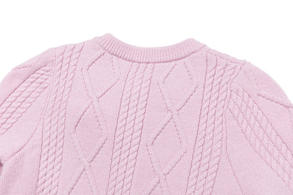 13DE MARZO BabyBear Flounce Knit Cardigan Pink