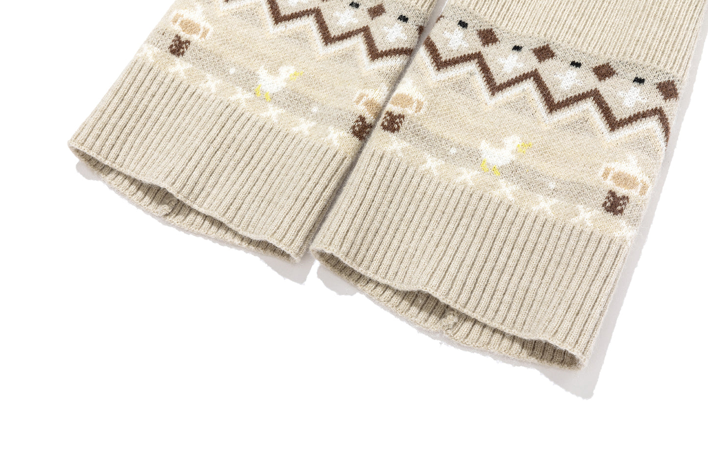 13DE MARZO Bow Knit Jacquard Leg Warmers
