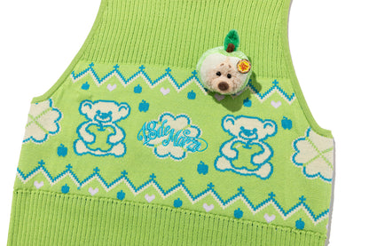 13DE MARZO Candy Color Knitted Vest Green - 13DE MARZO