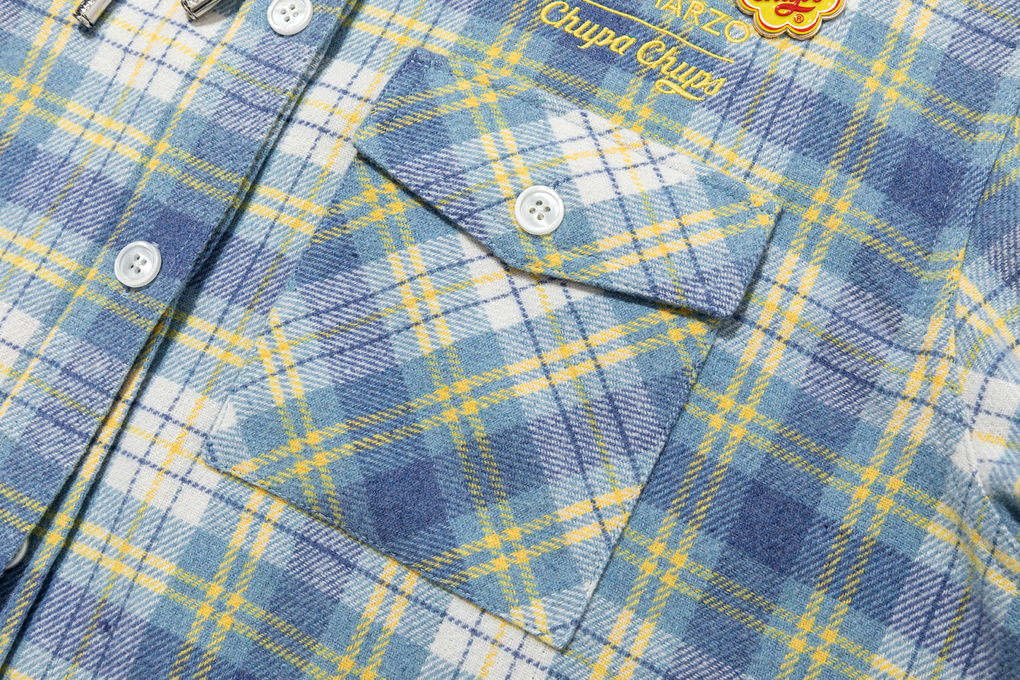 13DE MARZO Lollipop Hooded Shirt Jacket Blue - 13DE MARZO