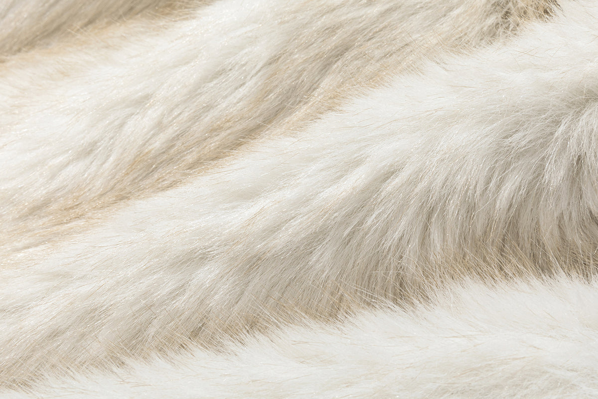 13DE MARZO Rolling Stones Faux Fur Leg Warmer Beige