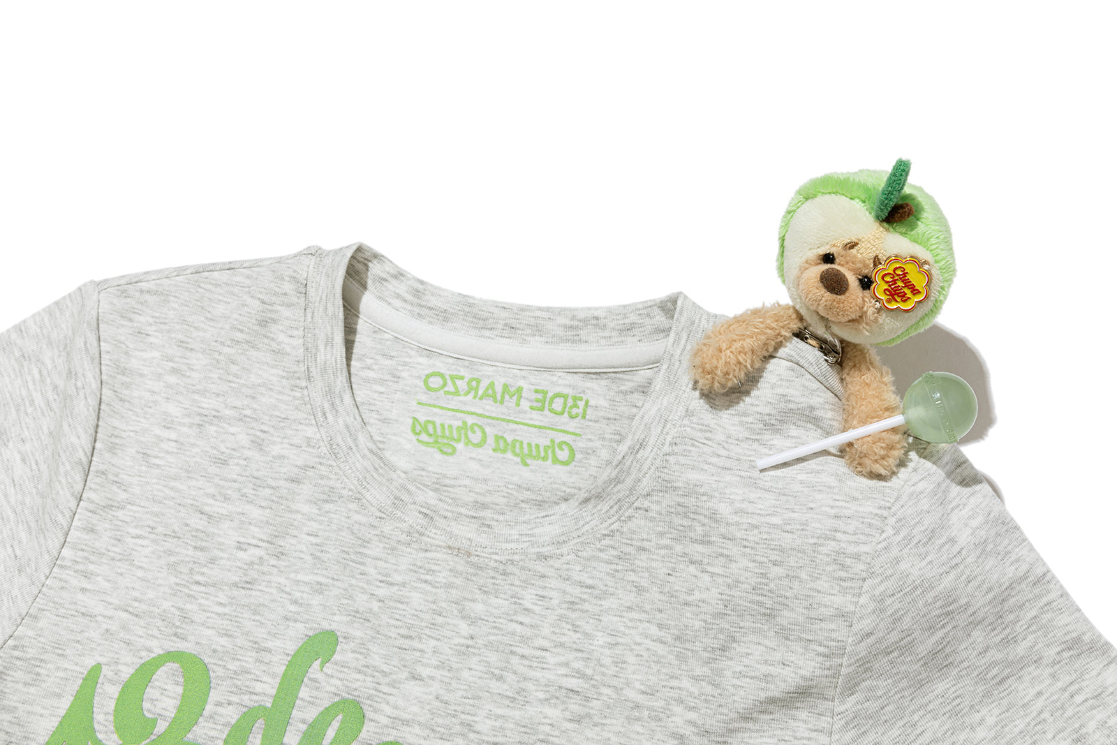 13DE MARZO Fruit Illustration Fitted T-shirt Grey - 13DE MARZO