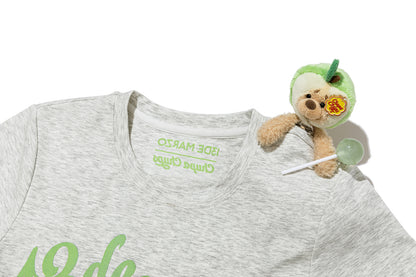 13DE MARZO Fruit Illustration Fitted T-shirt Grey - 13DE MARZO