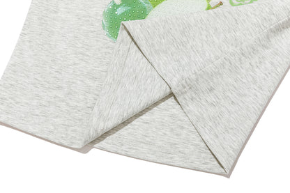 13DE MARZO Fruit Illustration Fitted T-shirt Grey - 13DE MARZO