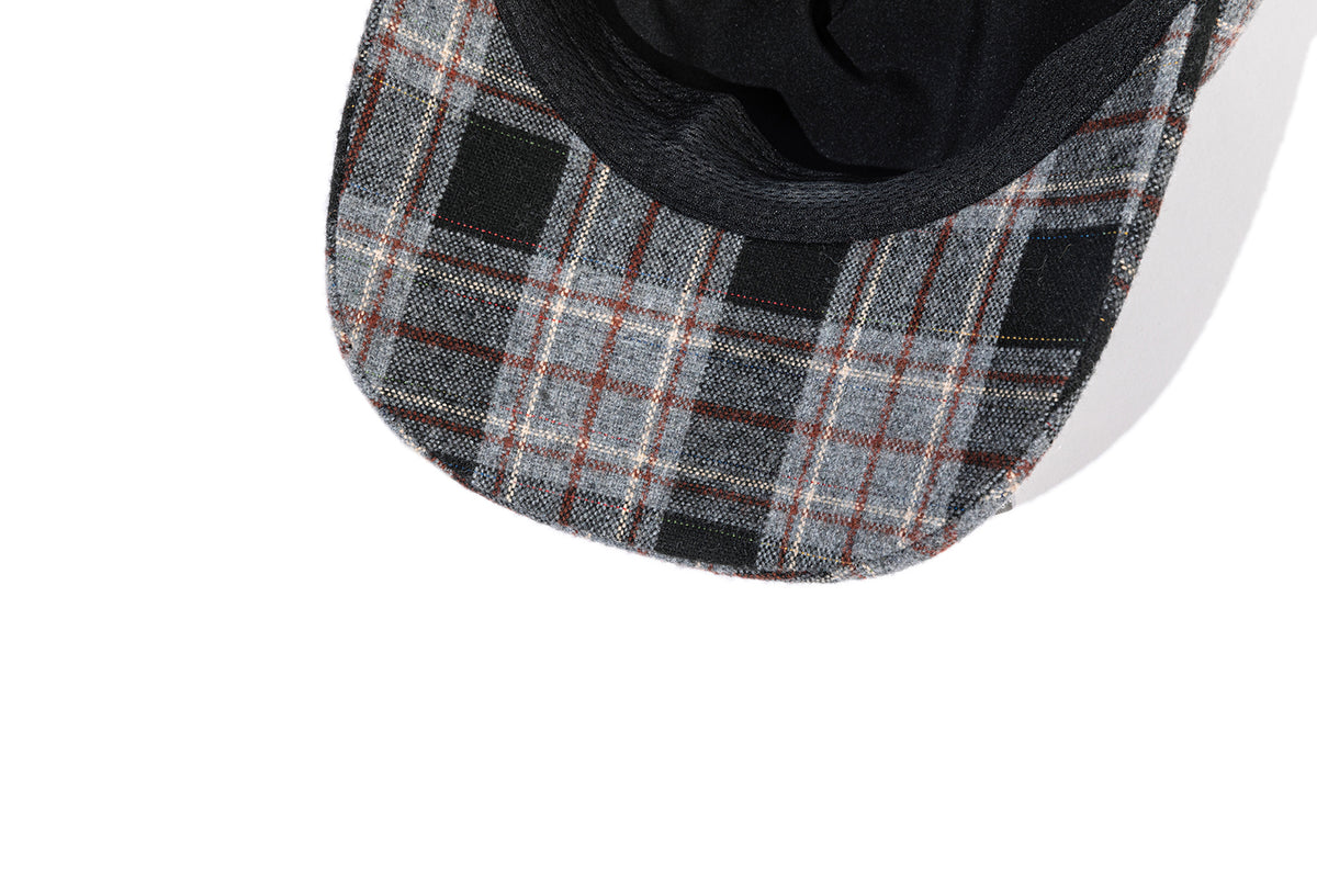13DE MARZO Rolling Stones Devil Horn Plaid Cap Grey