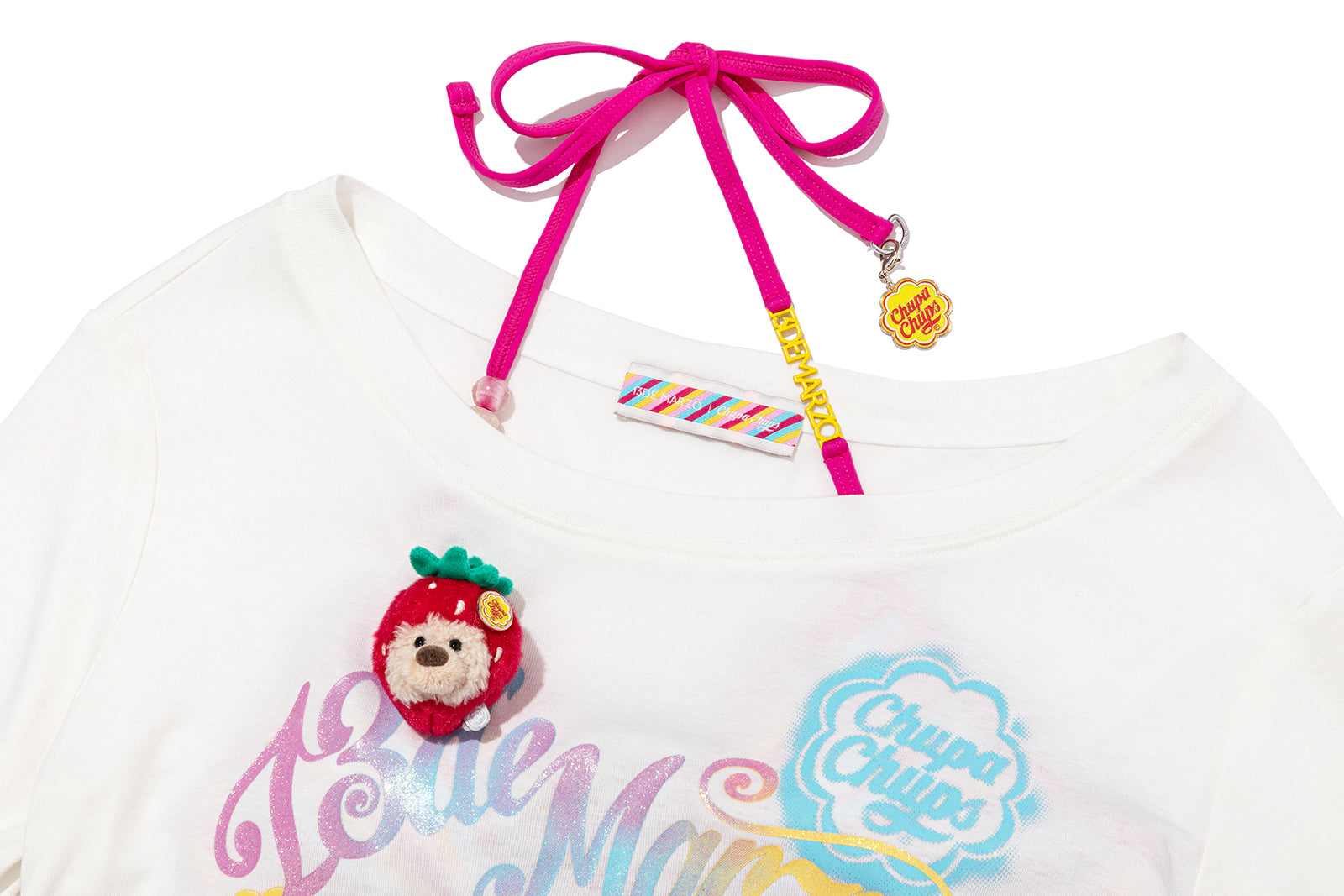 13DE MARZO Asymmetric Shoulder Long Sleeve Set White - 13DE MARZO