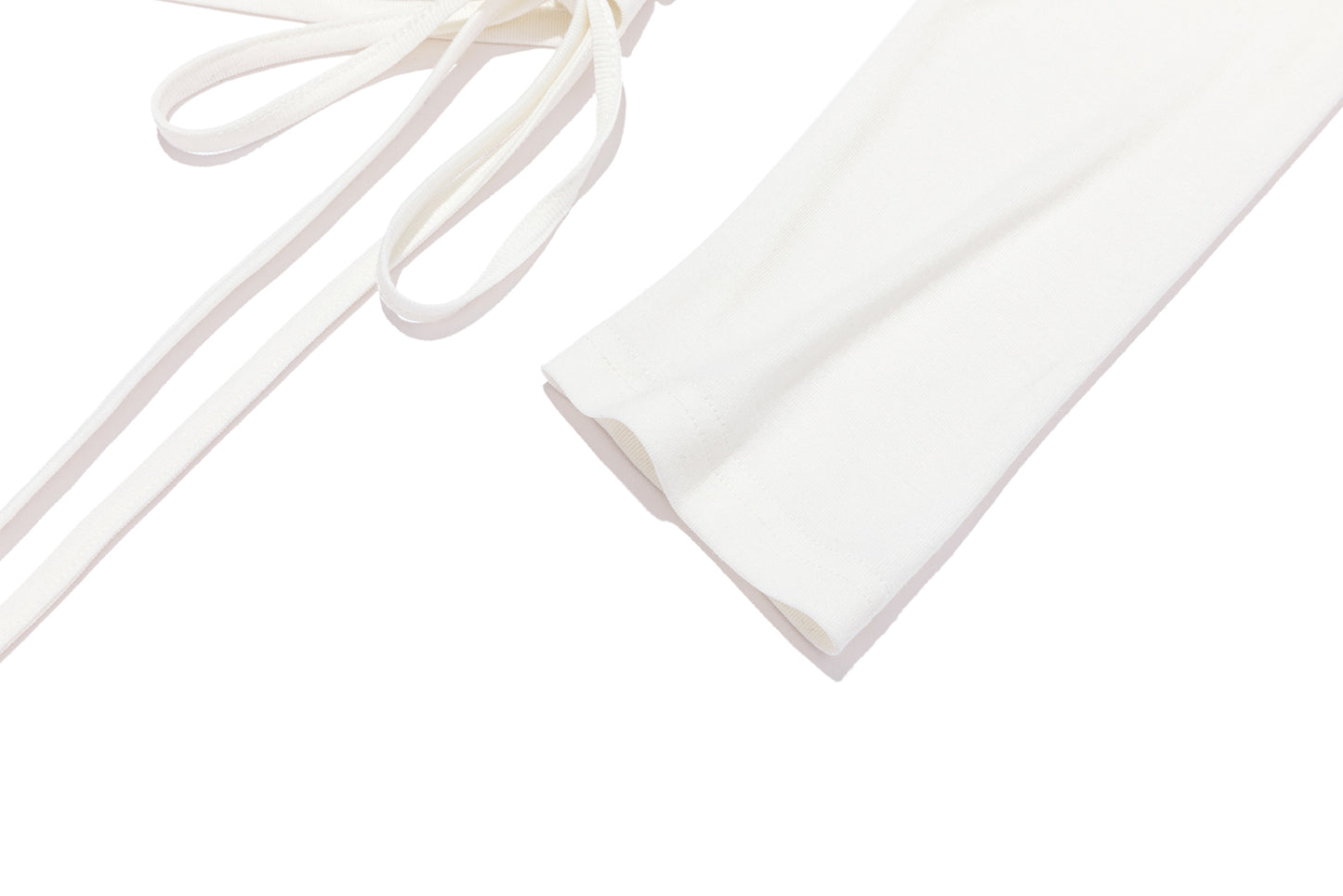 13DE MARZO Asymmetric Shoulder Long Sleeve Set White - 13DE MARZO