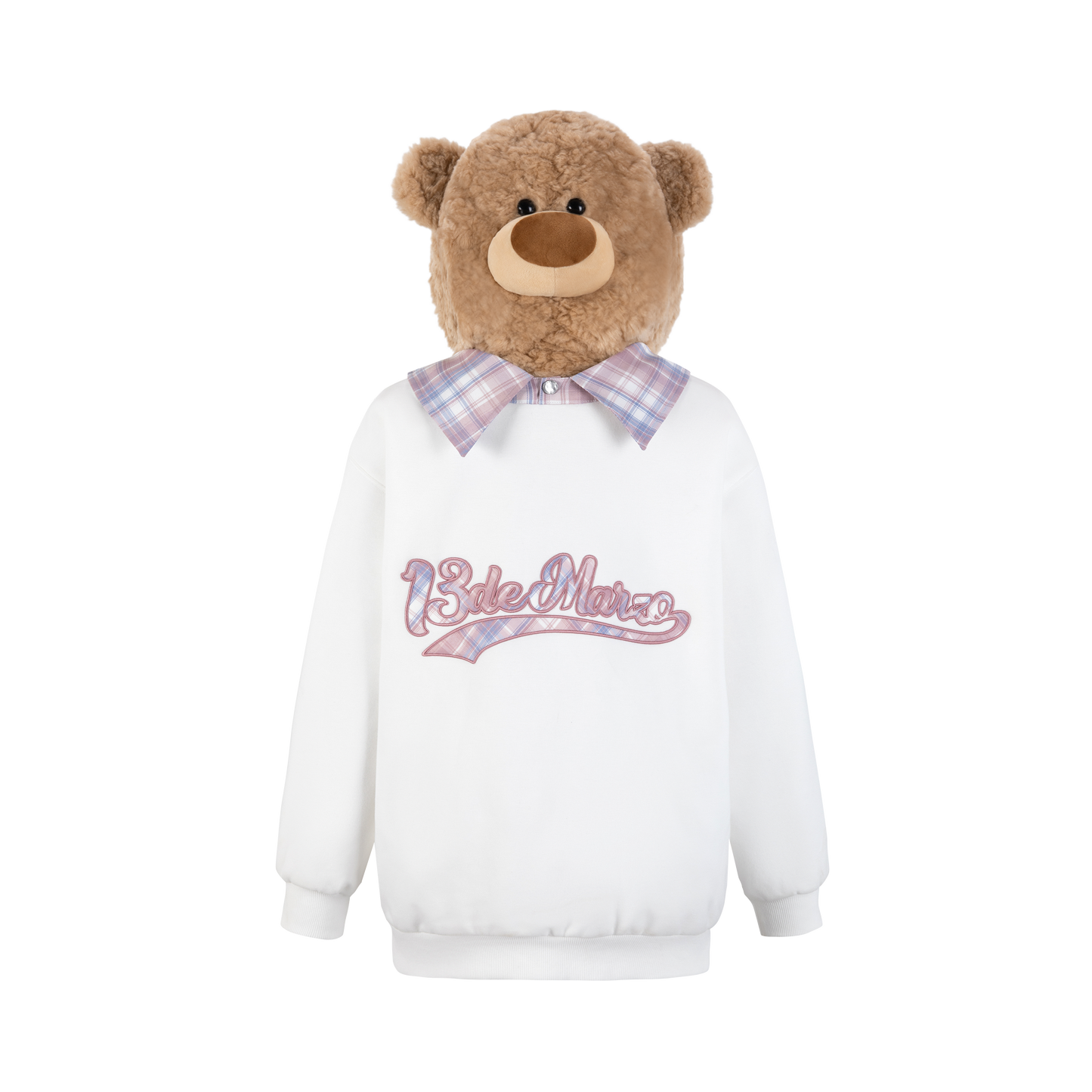 13DE MARZO Bear Zip Fuzzy Hoodie