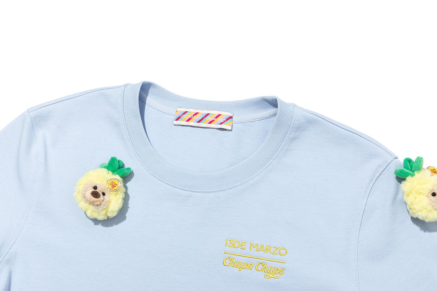 13DE MARZO Bear Print with Rhinestone T-shirt Blue - 13DE MARZO