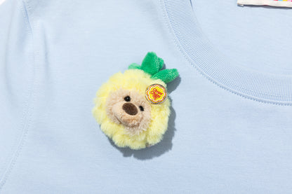 13DE MARZO Bear Print with Rhinestone T-shirt Blue - 13DE MARZO