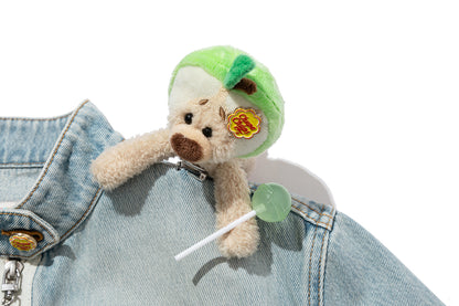 13DE MARZO Zip-Up Denim Jacket Blue - 13DE MARZO