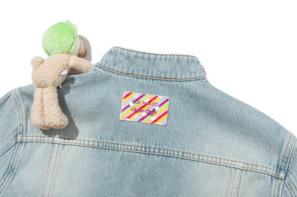 13DE MARZO Zip-Up Denim Jacket Blue - 13DE MARZO