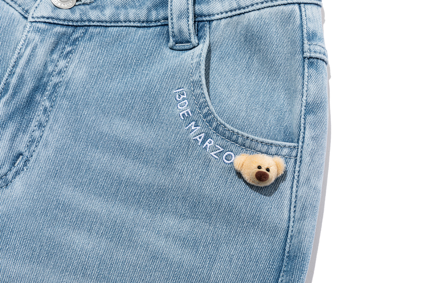 13DE MARZO Pencil Fit Mermaid Flare Pants Blue