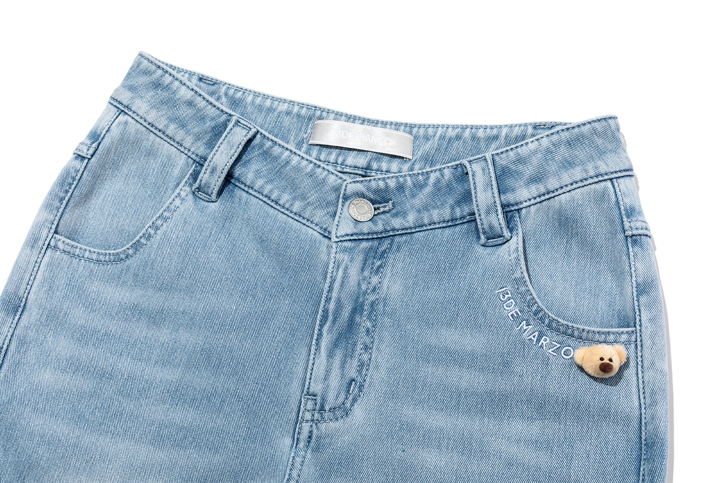 13DE MARZO Pencil Fit Mermaid Flare Pants Blue