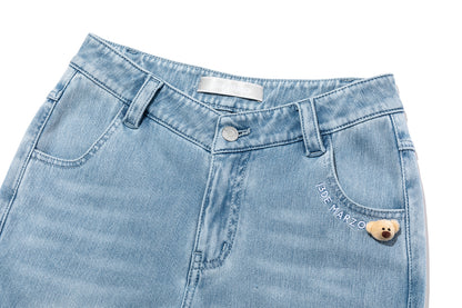 13DE MARZO Pencil Fit Mermaid Flare Pants Blue