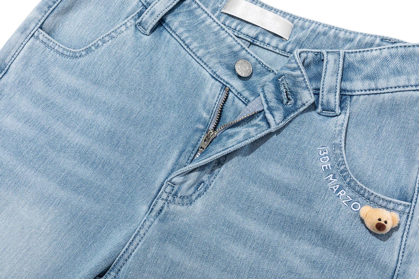 13DE MARZO Pencil Fit Mermaid Flare Pants Blue