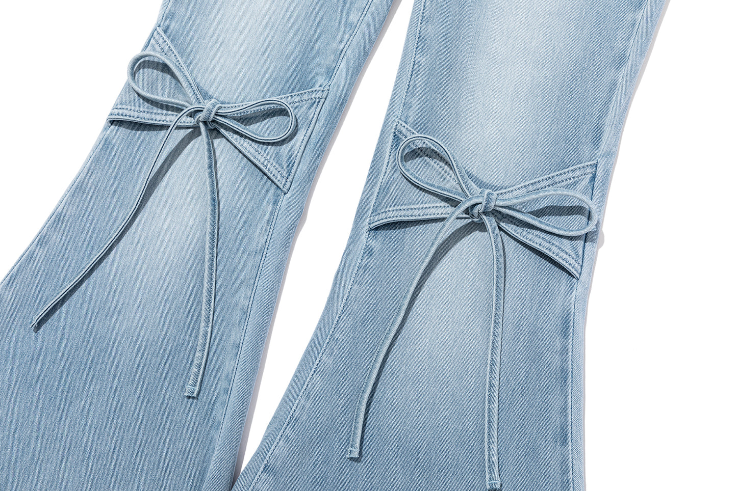 13DE MARZO Pencil Fit Mermaid Flare Pants Blue