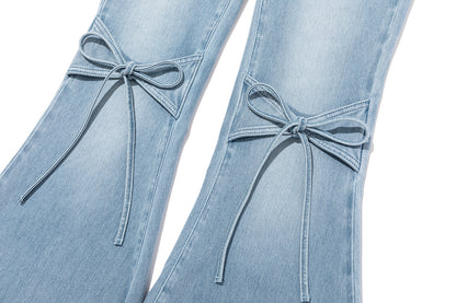 13DE MARZO Pencil Fit Mermaid Flare Pants Blue