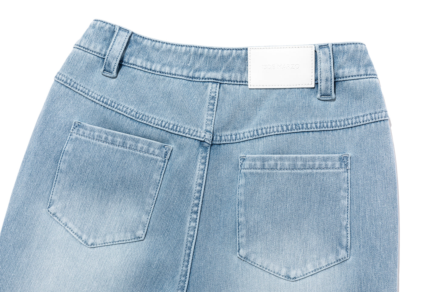 13DE MARZO Pencil Fit Mermaid Flare Pants Blue
