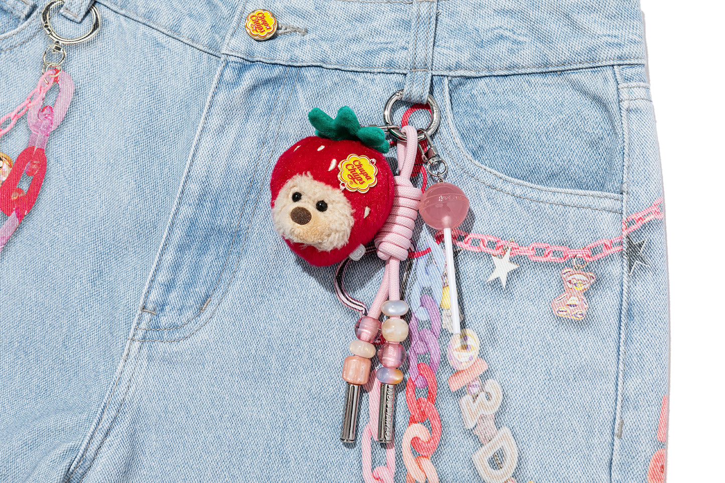 13DE MARZO Charm Chain Printed Jeans - 13DE MARZO