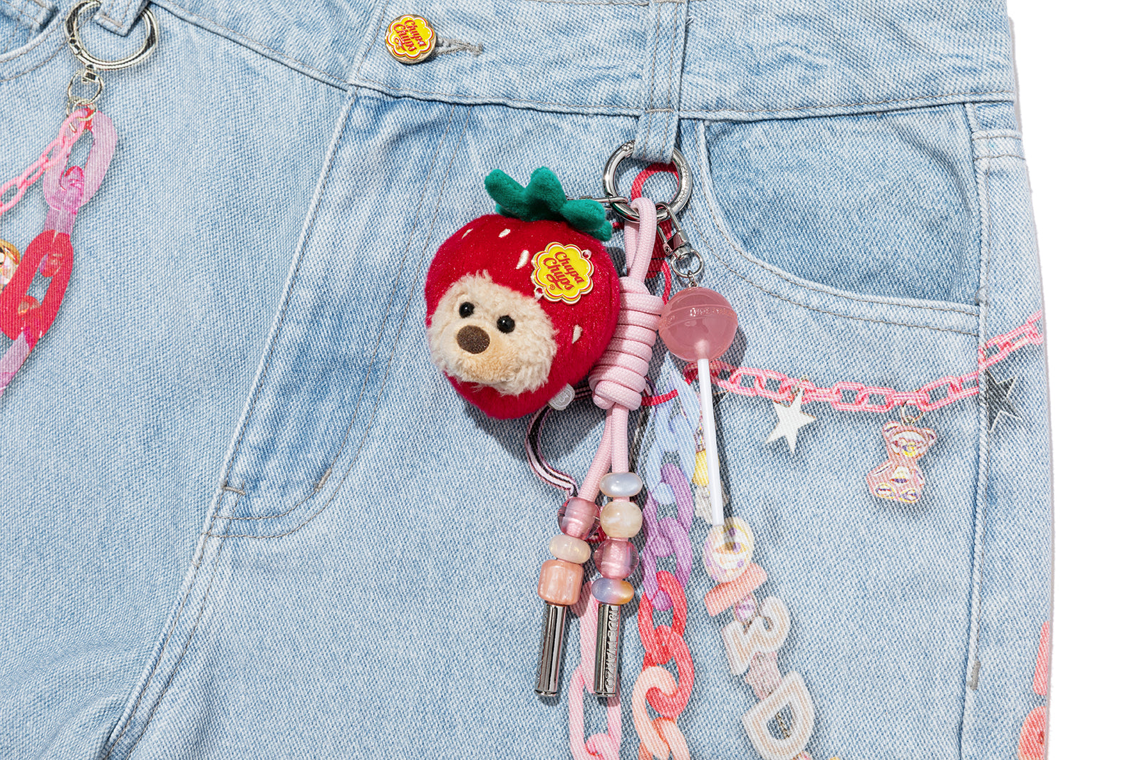 13DE MARZO Charm Chain Printed Jeans - 13DE MARZO