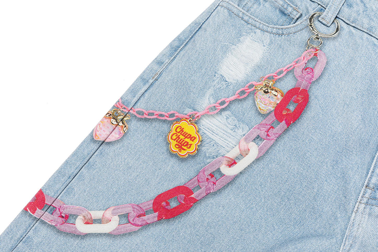 13DE MARZO Charm Chain Printed Jeans - 13DE MARZO