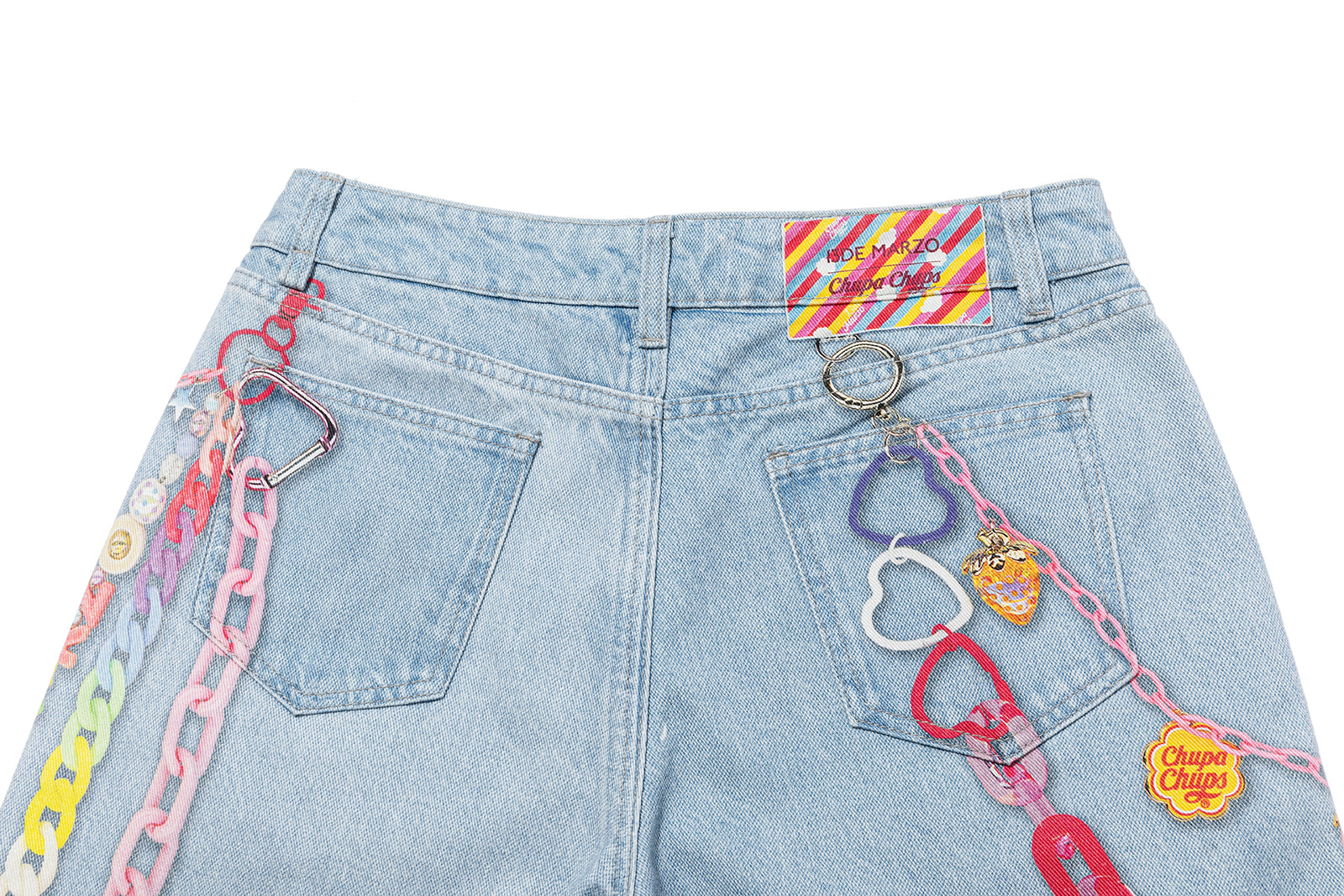 13DE MARZO Charm Chain Printed Jeans - 13DE MARZO