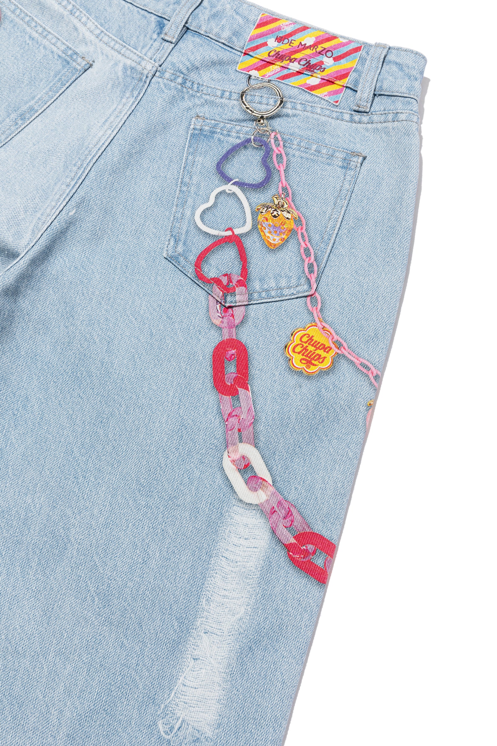 13DE MARZO Charm Chain Printed Jeans - 13DE MARZO