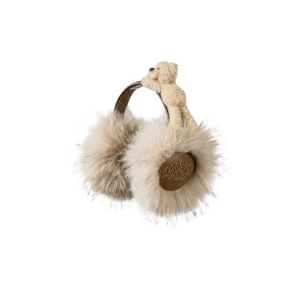 13DE MARZO Faux Leather Plush Ear Warmer Khaki