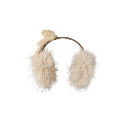 13DE MARZO Faux Leather Plush Ear Warmer Khaki