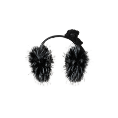 13DE MARZO Faux Leather Plush Ear Warmer Black