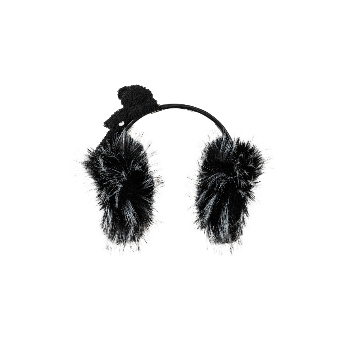 13DE MARZO Faux Leather Plush Ear Warmer Black