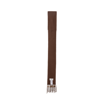 13DE MARZO Doozoo Bow Tassel Beaded Scarf Brown
